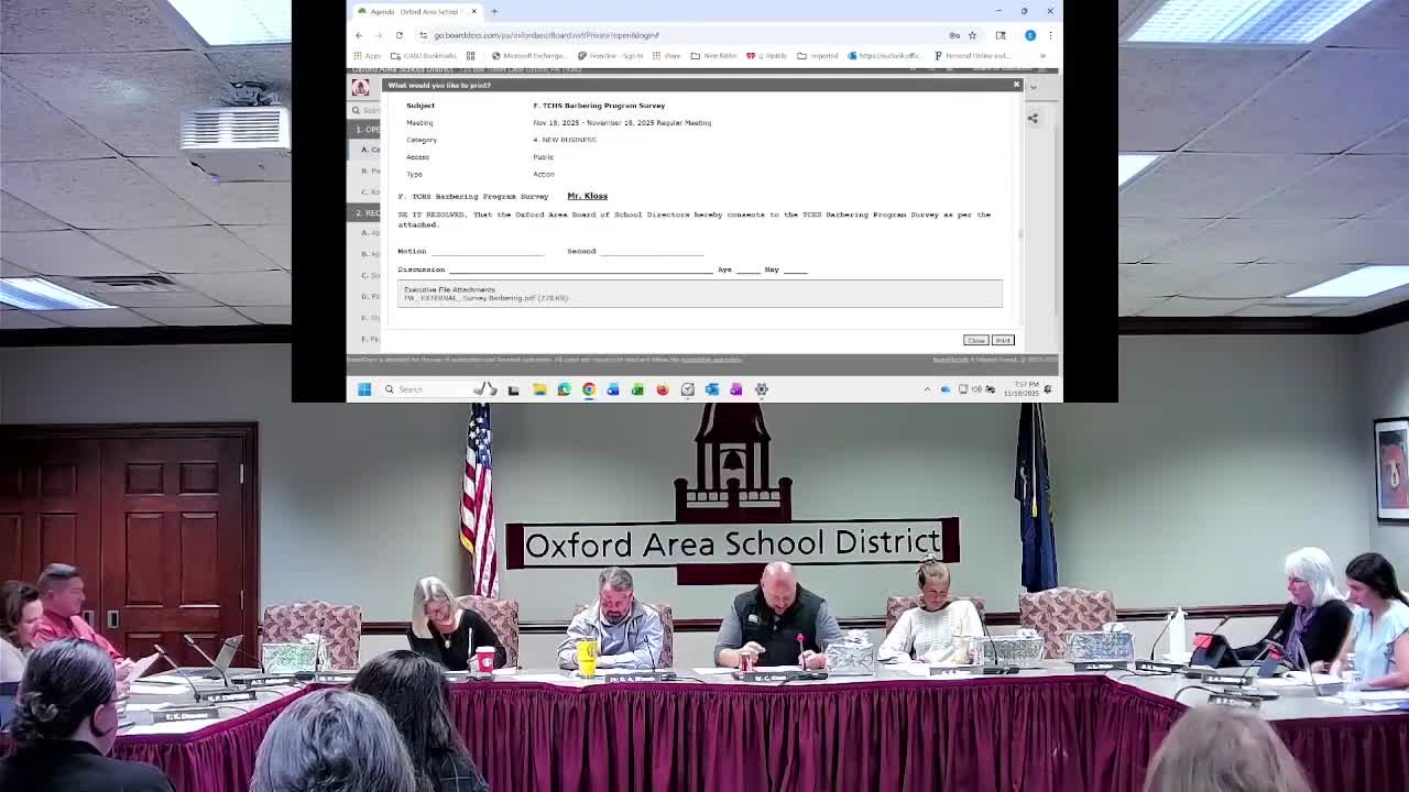 Oxford Area board approves Amendment 2 to energy‑savings agreement, solicitor review required