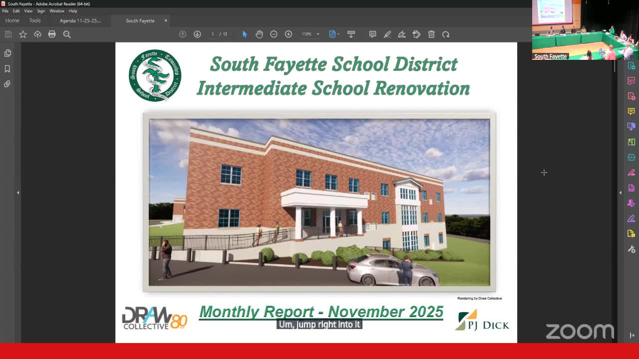South Fayette board hears intermediate school construction update; key spaces set for Dec. 12 turnover
