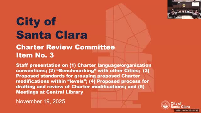 Charter review staff outlines drafting conventions, benchmarking and meeting schedule