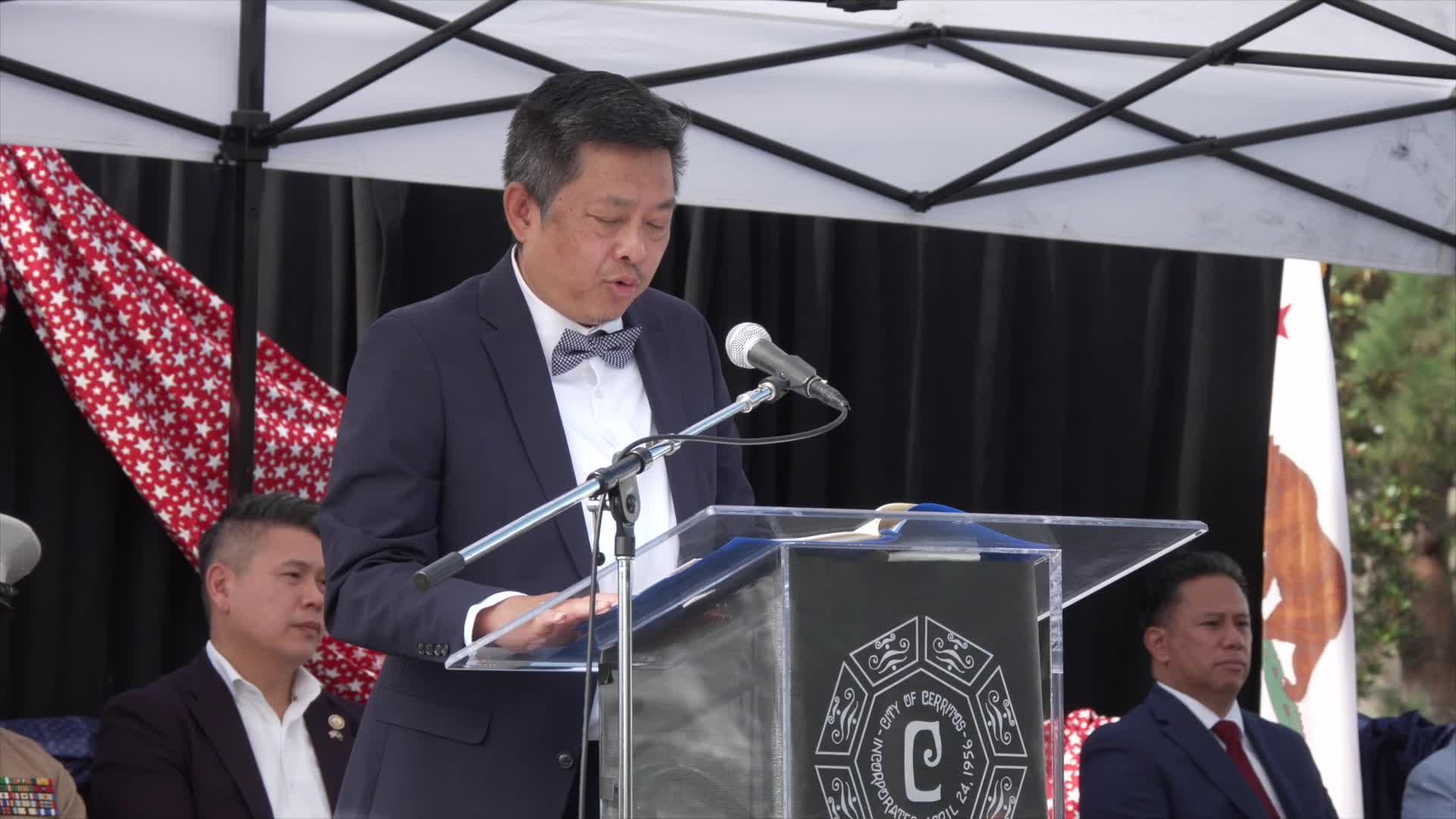 Cerritos honors veterans, presents proclamation and Quilt of Valor to Lance Corporal Connor T. Madsen