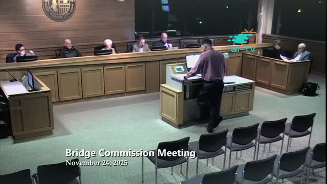Commission reviews draft bridge ordinance and debates cash vs. credit toll collection, jurisdictional enforcement