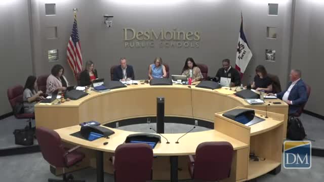 Des Moines school board completes organizational business, approves consent items and several SBRC budget requests