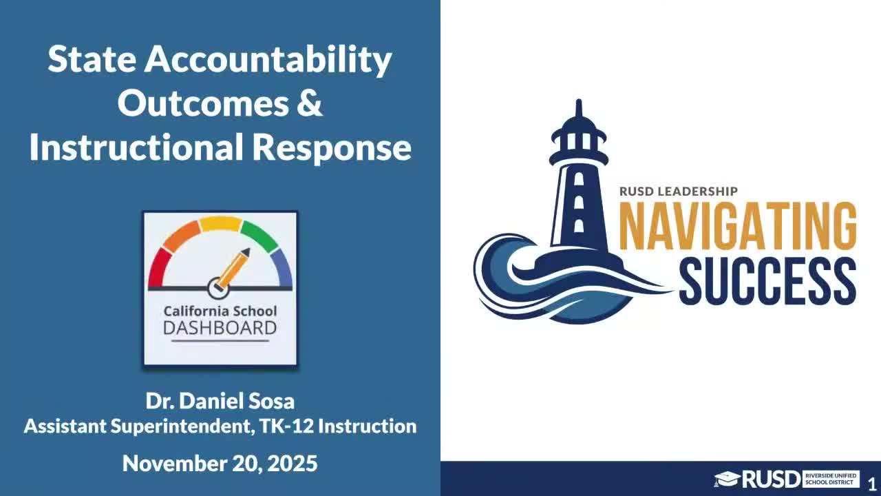 Riverside Unified posts mixed gains on 2025 California School Dashboard; district rolls out expanded coaching and ELD plan