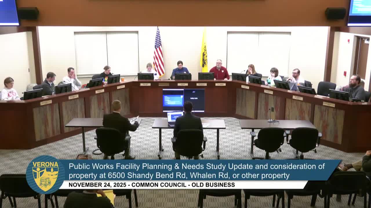 Council approves next phase of Public Works site study; consultants recommend 18–20 acre site and larger garage