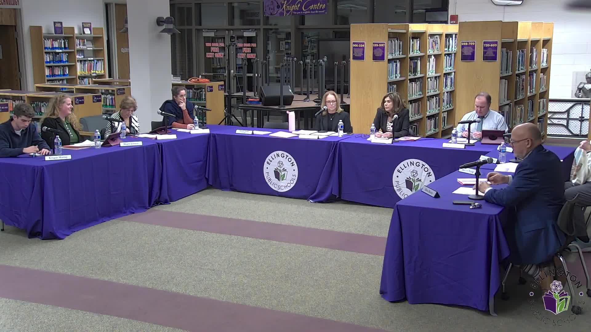 Ellington board elects new chair and vice chair; chair addresses superintendent's FMLA leave and pending investigation