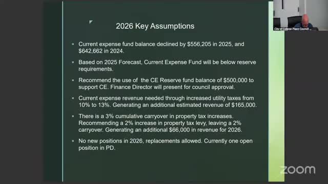 College Place council approves 2026 property tax levy and recommends utility tax increases to shore up reserves