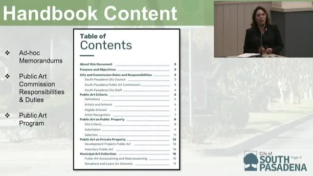 Council adopts Public Art Policy Handbook as commission seeks funding for projects