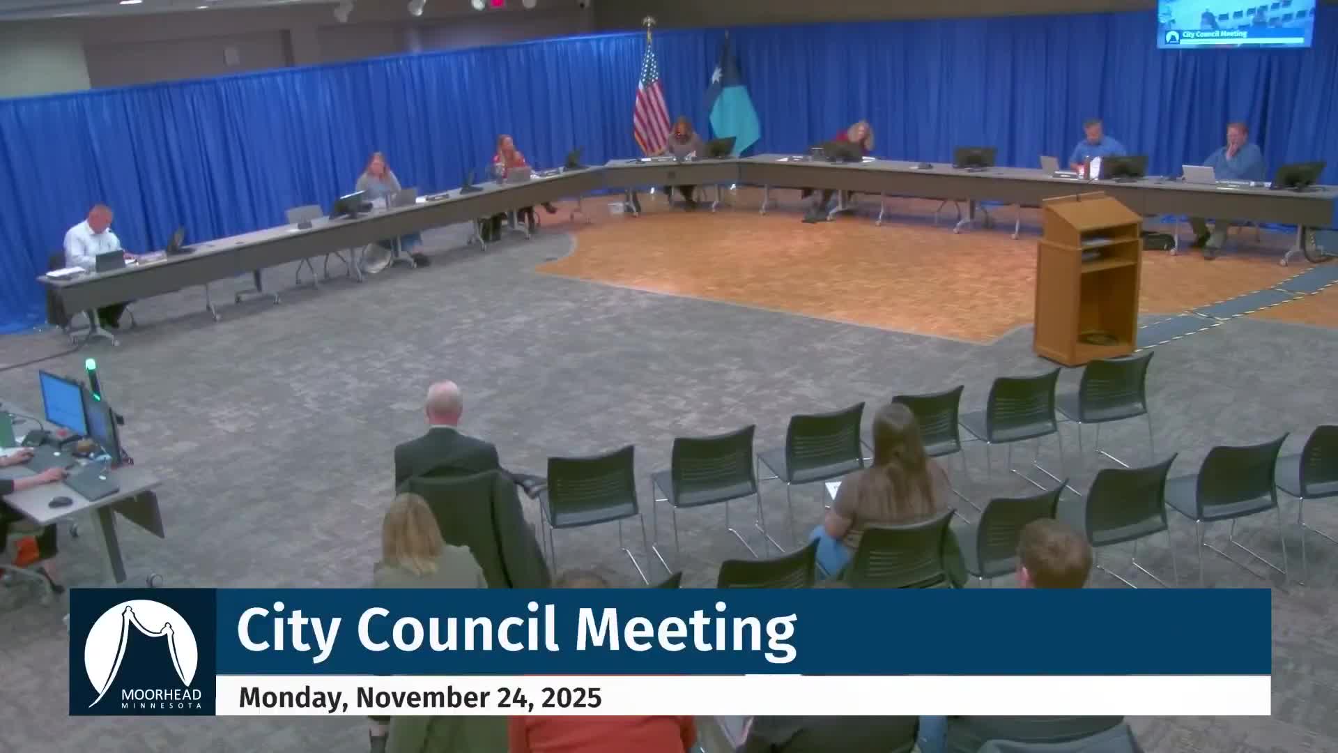 Moorhead council approves first reading of Ordinance 25‑12 adopting the 2026 fee schedule