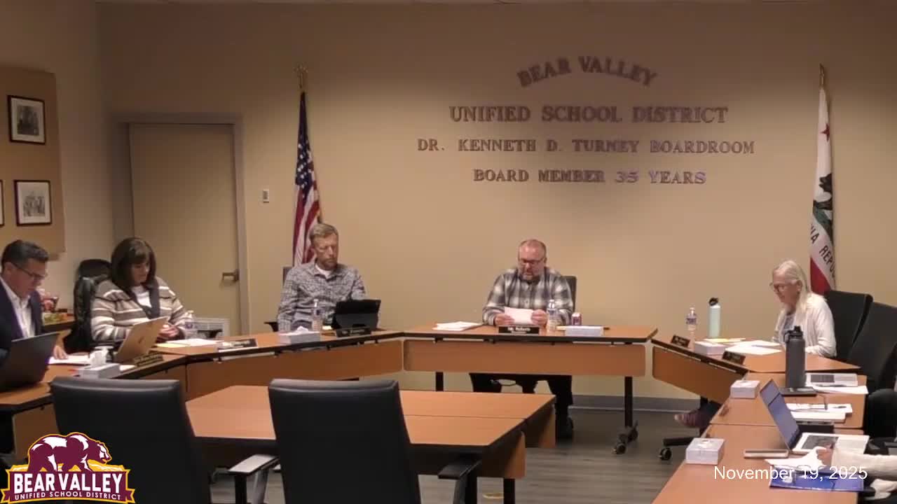 Bear Valley Unified board approves Prop. 2 CTE facilities grant application for patient‑care pathway