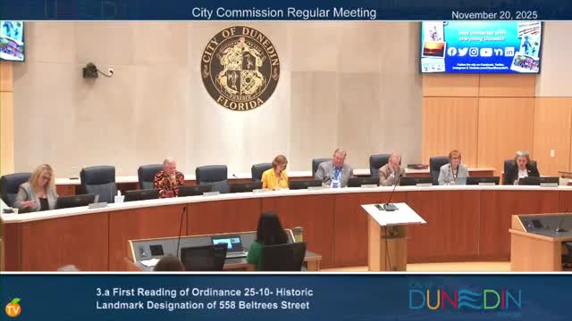 Dunedin commission gives first reading to landmark designation for 558 Bel Tree Street