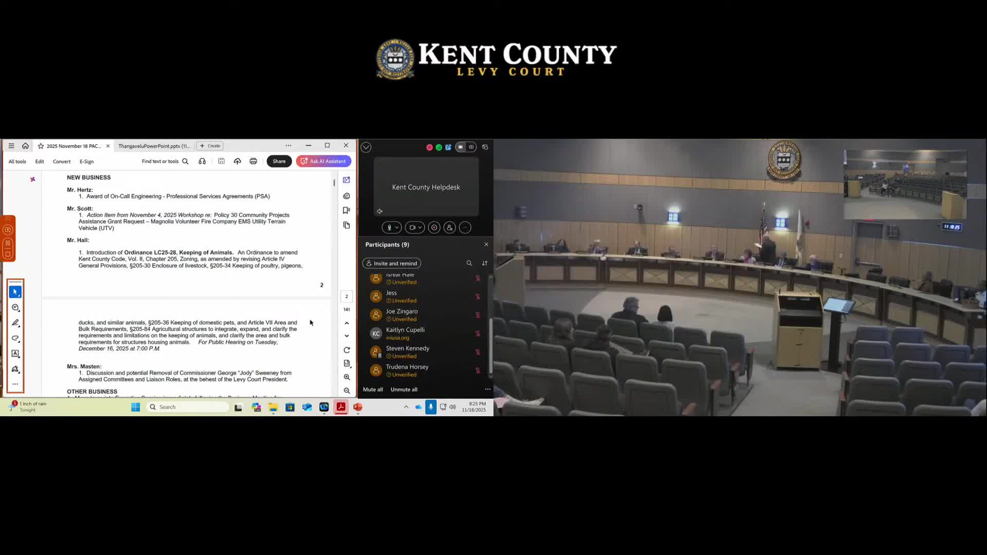 Kent County Levy Court removes Commissioner George Jody Sweeney from committee and liaison roles