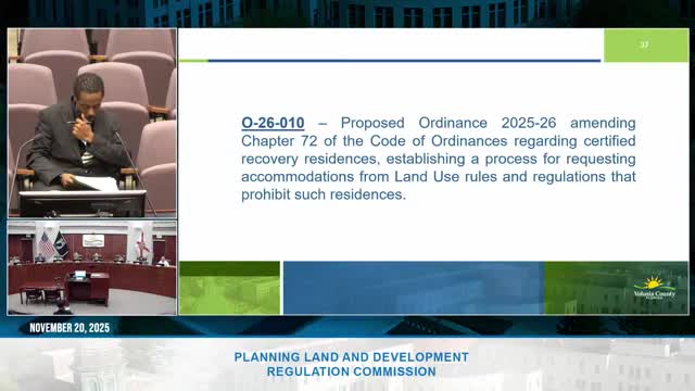 PLDRC forwards state-mandated ordinance to county council, extends appeal window for certified recovery residences