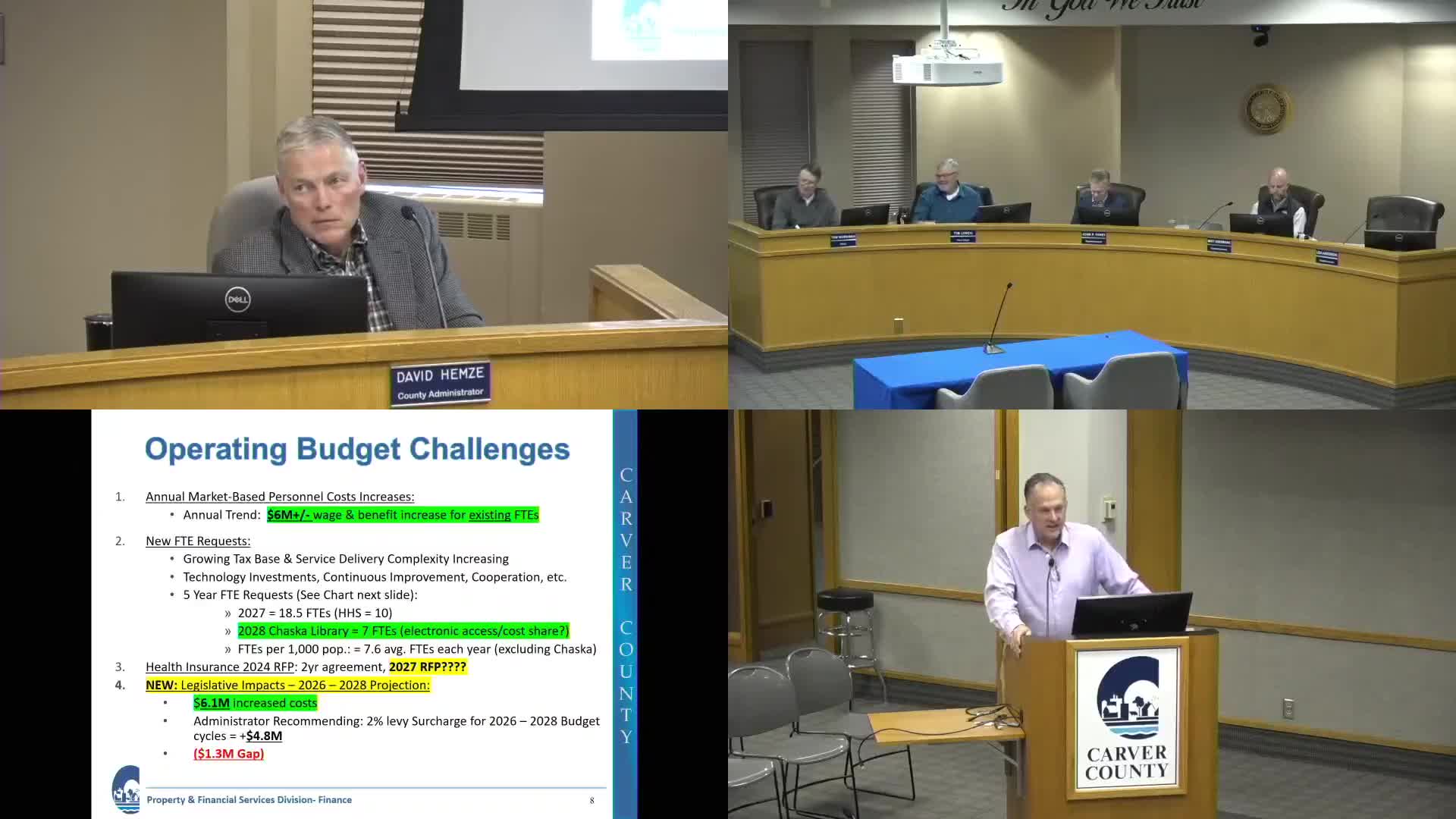 County warns of $6.1 million in multi‑year legislative impacts; board plans outreach to judges and partners