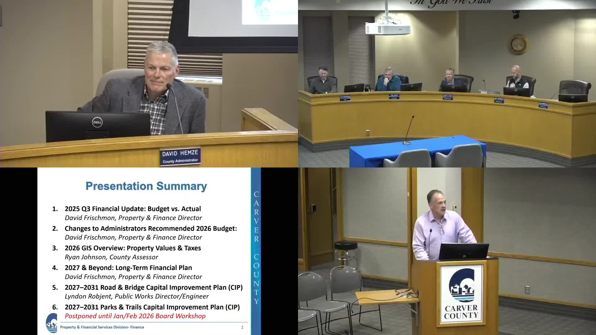 Carver County finance chief reports Q3 steady, shifts $40,000 to staff backfill and boosts capital using TAA funds