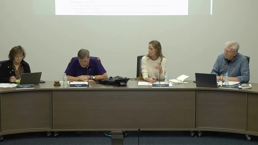 Meeting actions: agenda approved, donations accepted, board moved to closed session