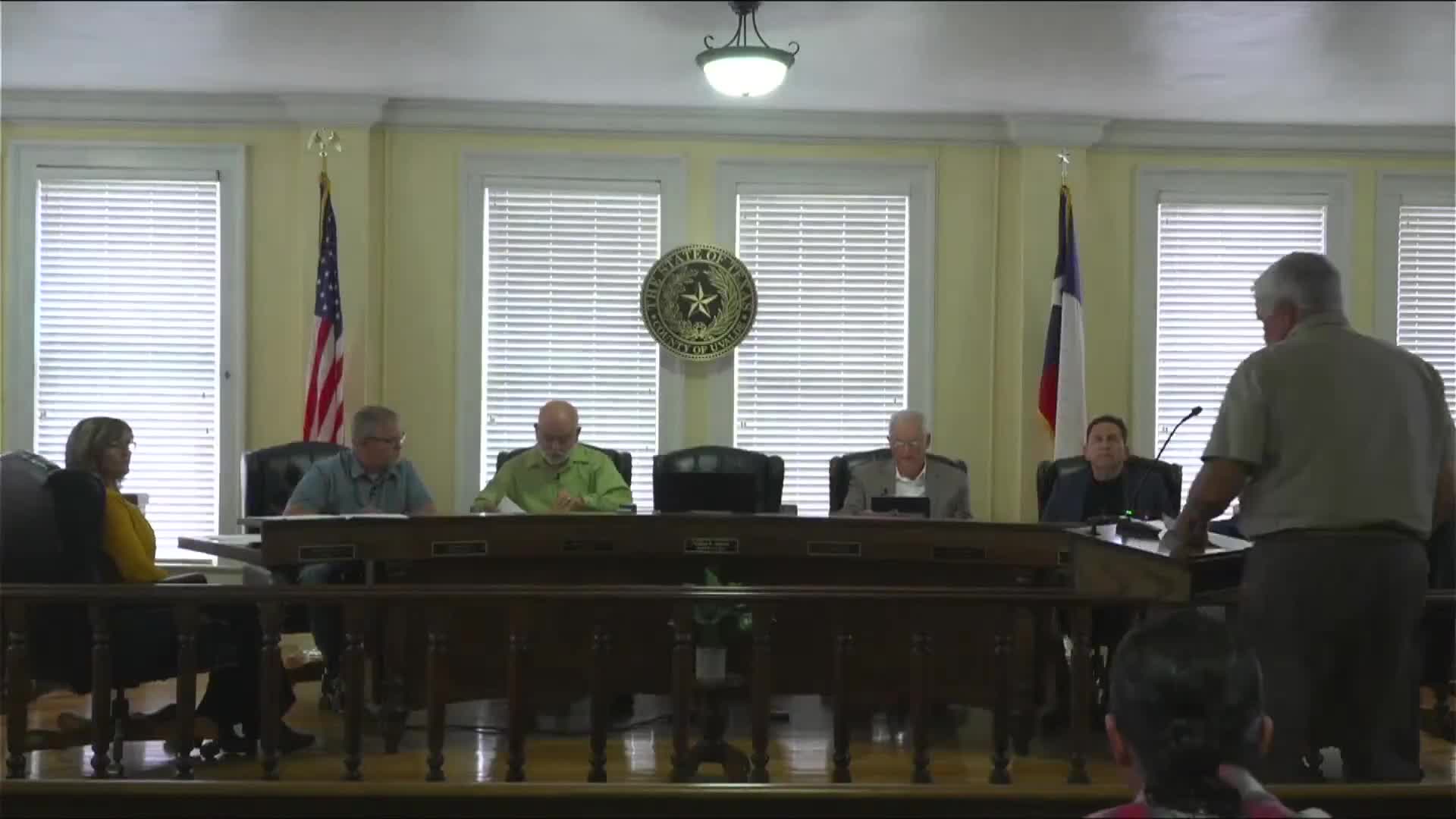 Uvalde County accepts road administrator report; names assistant and details post-flood work