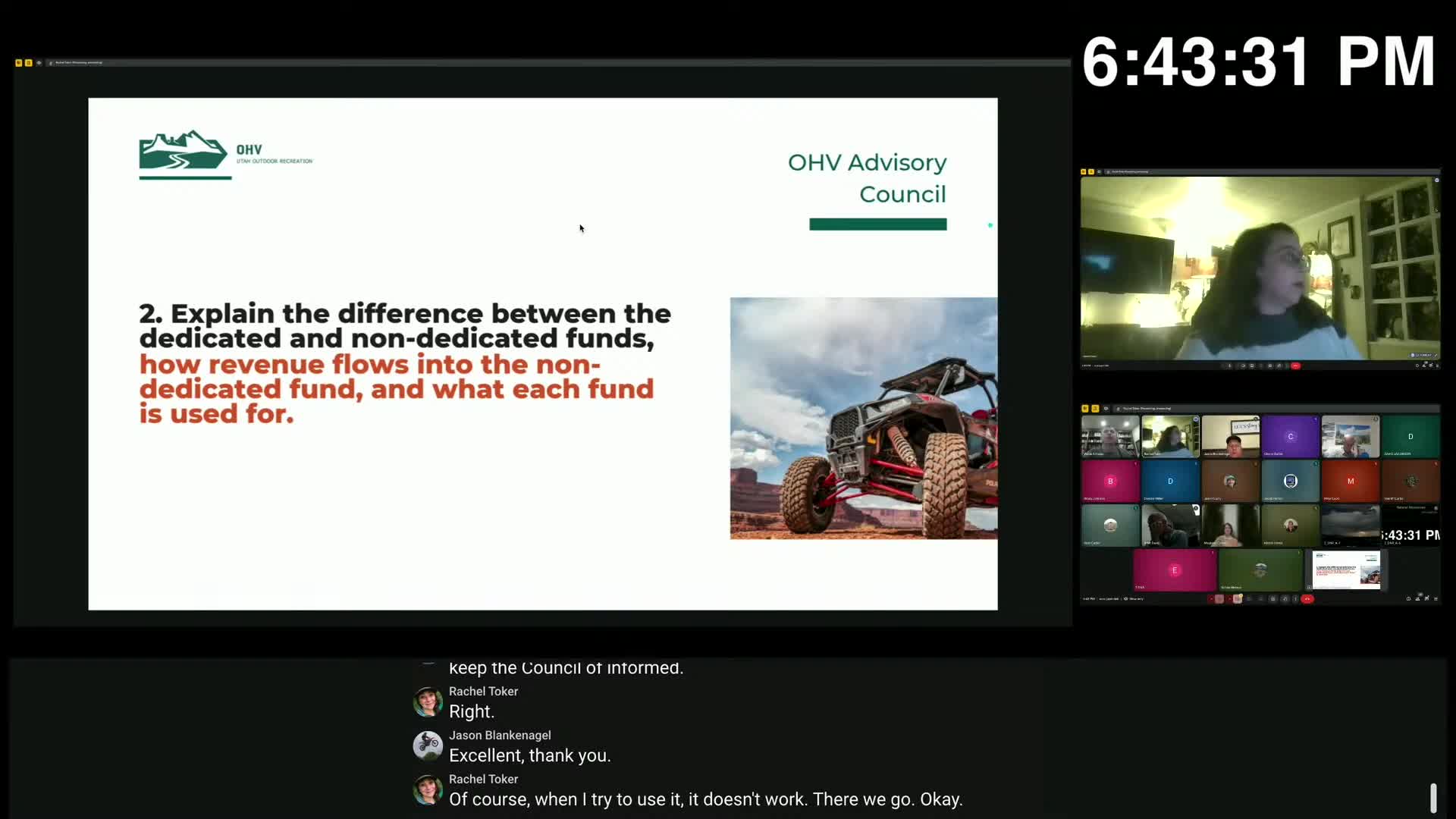 Division lays out $12M OHV account; council and public press over law-enforcement share