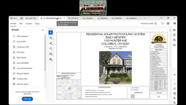 Commission approves 10-panel solar array on garage at 1193 Hunter Avenue