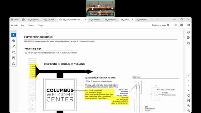 Commission approves two signs for North High Street site with bracket and mounting conditions
