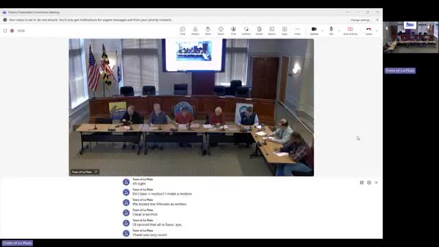 La Plata historic commission unanimously backs staff 2025–2030 work plan