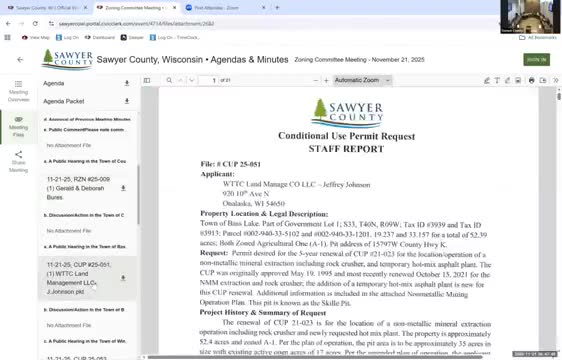 Sawyer County zoning committee denies hot-mix asphalt plant at Skilly Pit, approves early renewal for the pit