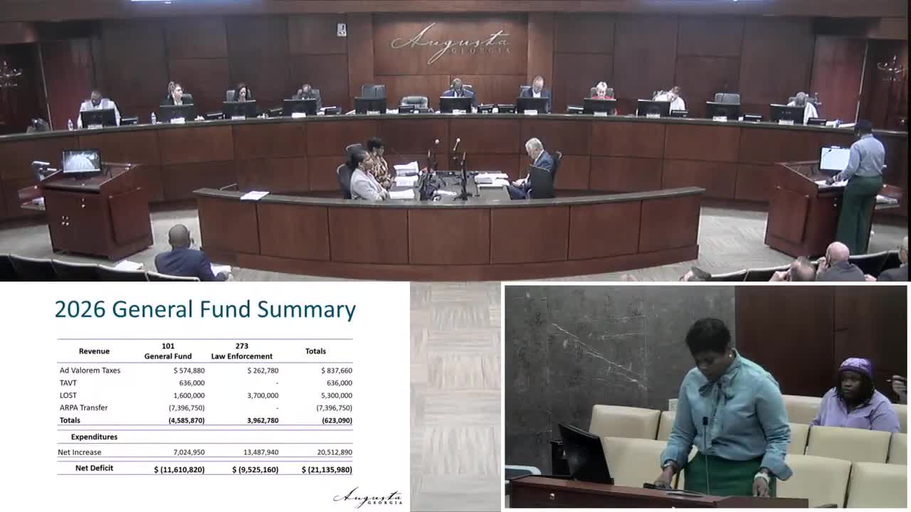 Augusta commission debates COLA elimination, hiring freeze and transit cuts to close FY2026 gap