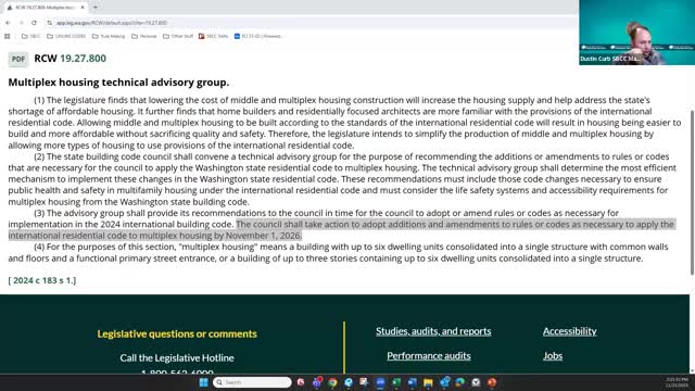SBCC committee flags staff capacity and fee/audit questions amid code delay debate