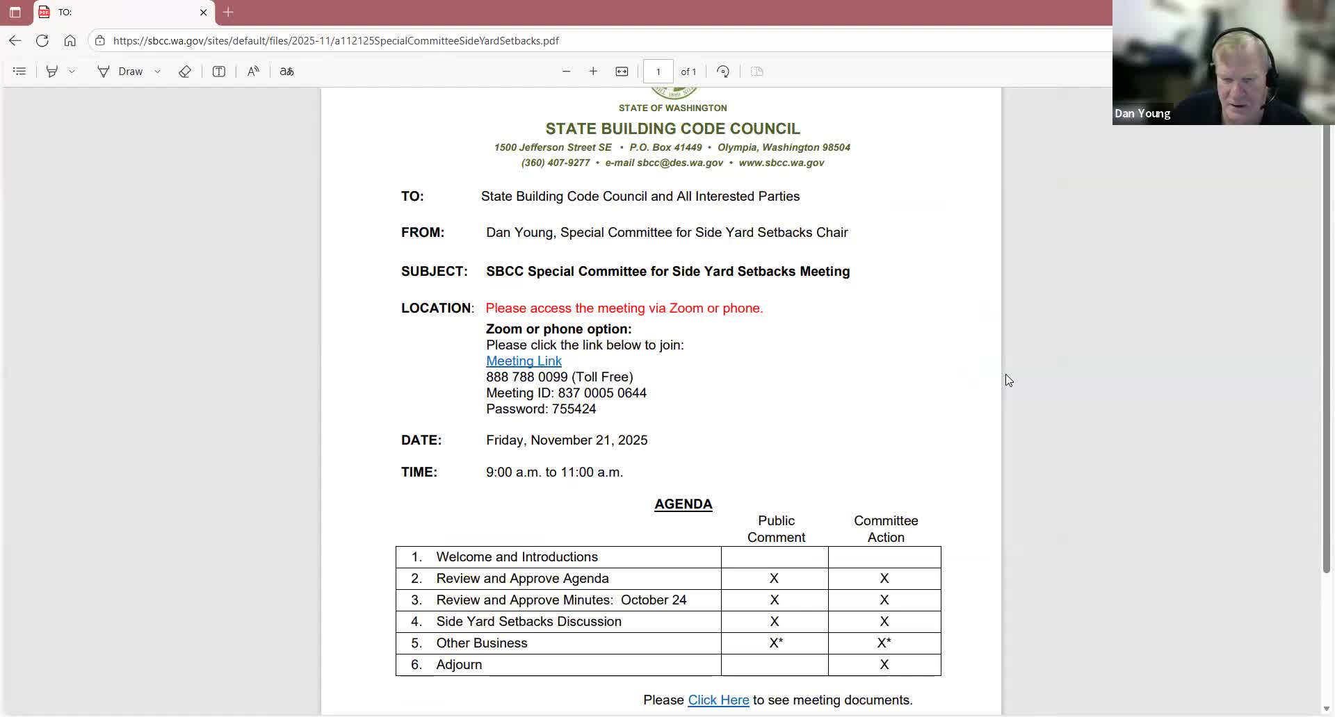 Building Code Council special committee discusses side-yard paths, advises no immediate rulemaking