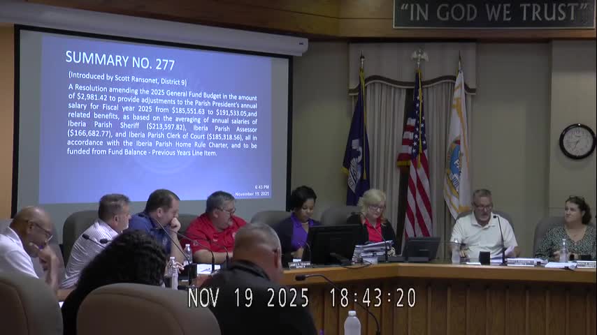 Council amends parish-president salary and deletes proposed criminal-court agreement after questions