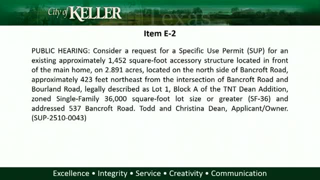 Keller planning commission backs accessory structure at 537 Bancroft, will forward to council