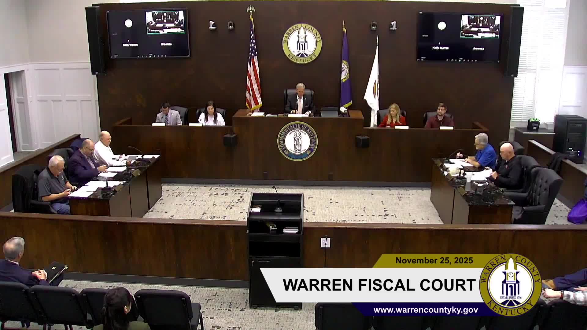 Warren County Fiscal Court approves routine contracts, transfers and appointments; pay‑bills motion carried