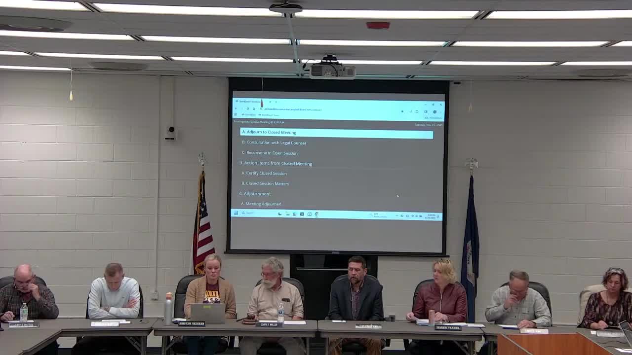 Campbell County School Board convenes closed session under Virginia attorney‑client exemption