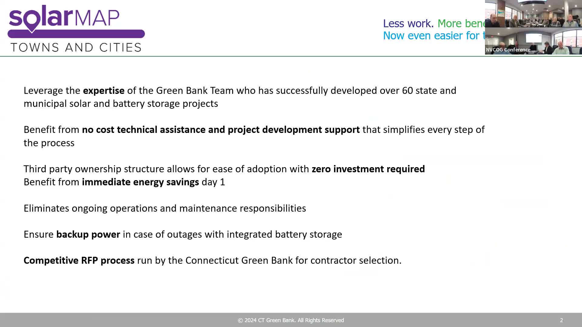 Connecticut Green Bank pitches no‑cost solar and storage help for towns and affordable housing