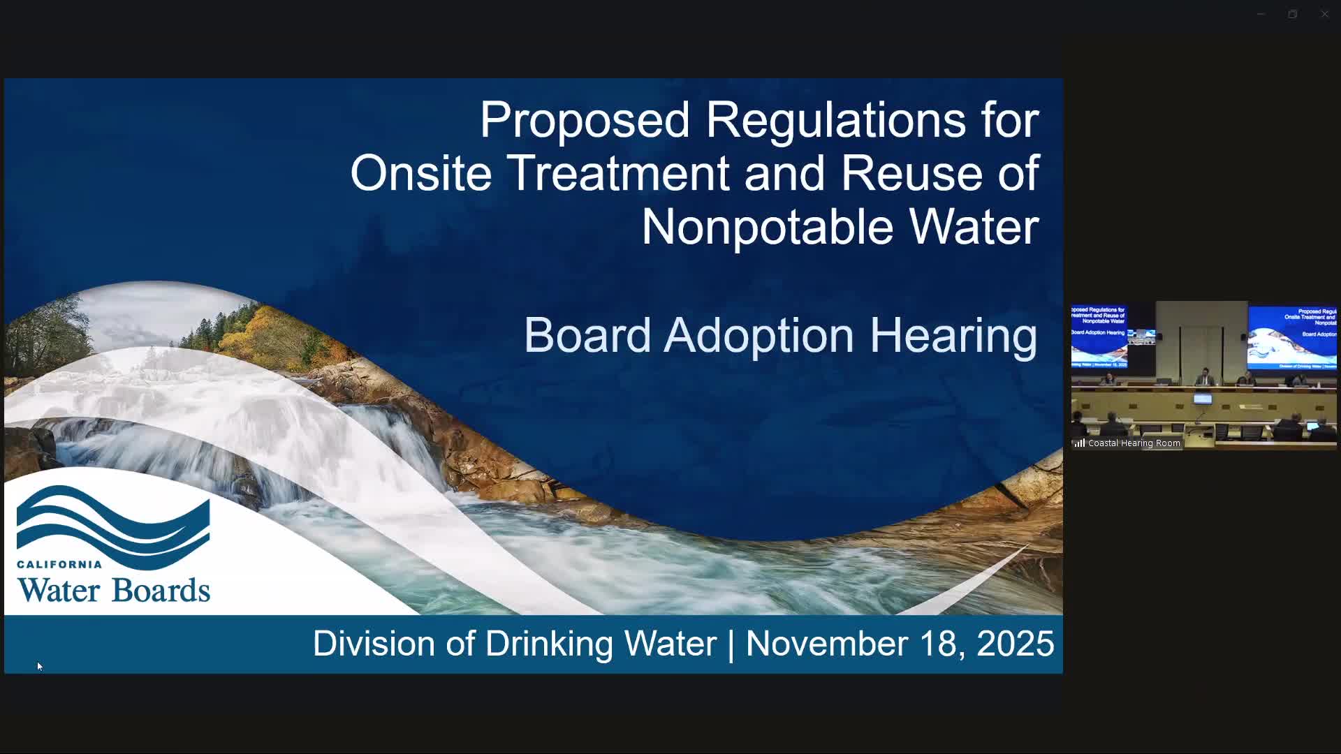 State Water Board adopts statewide on-site nonpotable reuse regulations to implement SB 966