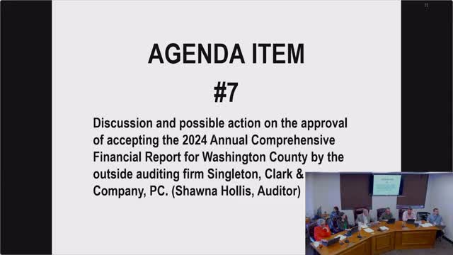 Washington County accepts 2024 audit with clean opinion, auditors flag reporting deficiencies