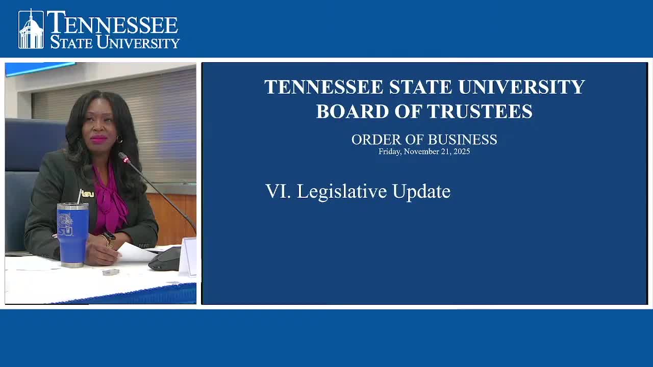 Seasonal legislative and federal funding briefings: TSU readies for board 'sunset' hearing and monitors federal research funding