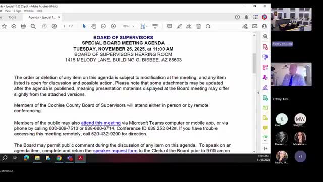 Cochise County supervisors approve one-year PetraMed contract for medical director oversight