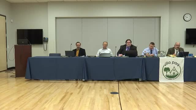 Villa Park board approves 2026 employee health insurance renewal, appoints senior commission member and creates VillaFest commission