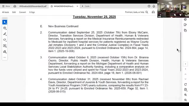 County health staff report Medicaid is covering much inpatient care for jail inmates, easing county costs