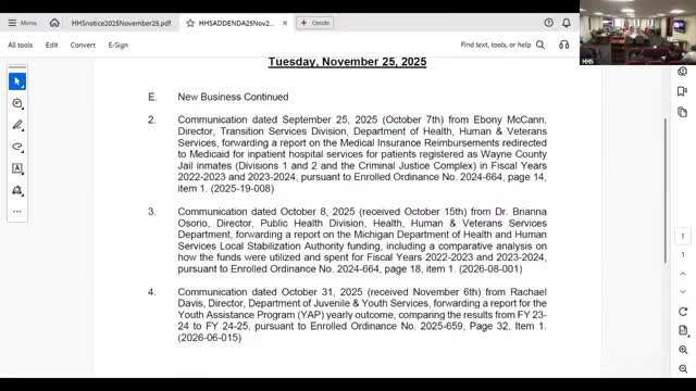 Wayne County presents Youth Assistance Program outcomes; commissioners ask for longer-term trends and provider-level data