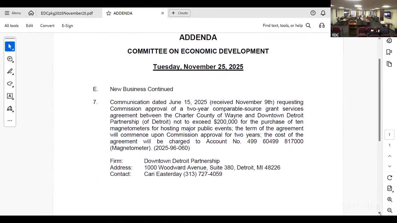 Wayne County committee approves agreement to reimburse Downtown Detroit Partnership for 10 magnetometers