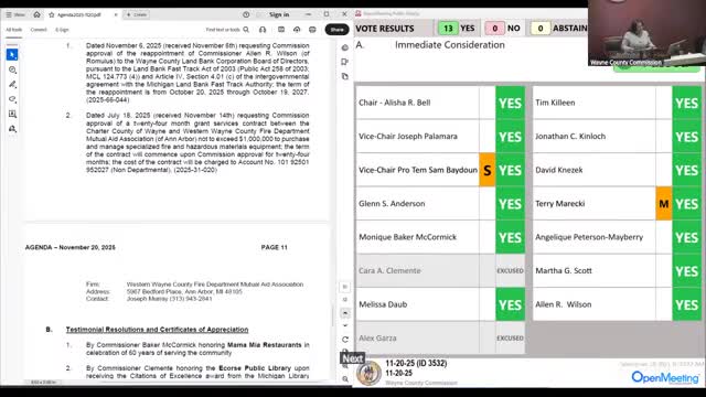 Commission approves $1 million grant contract for Western Wayne County Special Operations equipment
