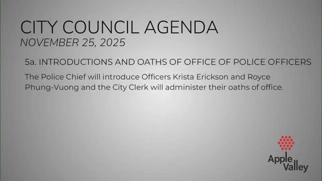 Apple Valley swears in two police officers returning and newly hired to the department