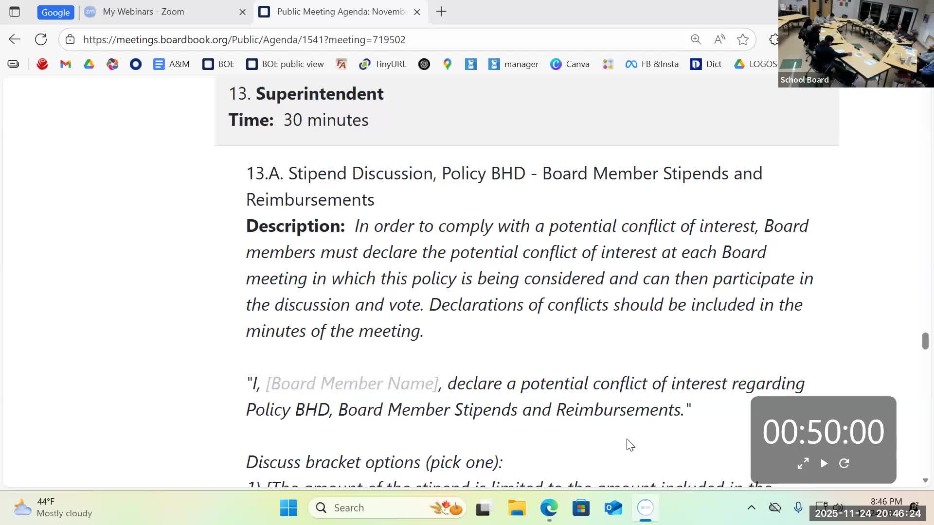 Parkrose board warns of budget shortfall and audit delay; adopts no‑stipend policy with annual review