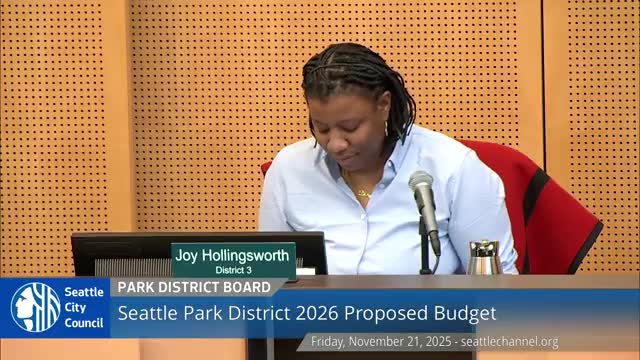 Seattle Park District adopts 2026 budget, approves property tax levy and sets 2026 meeting dates