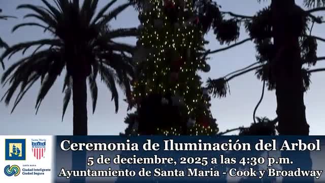 Santa Maria anuncia iluminación comunitaria del árbol de Navidad el 5 de diciembre
