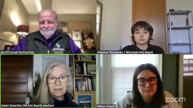 Wisconsin Arts Board panel reviews 11 Creation & Presentation grant applications; accessibility responses absent