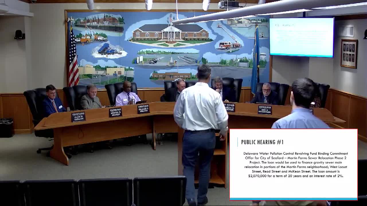 Seaford reviews SRF loan offers and principal forgiveness for sewer, water and well projects