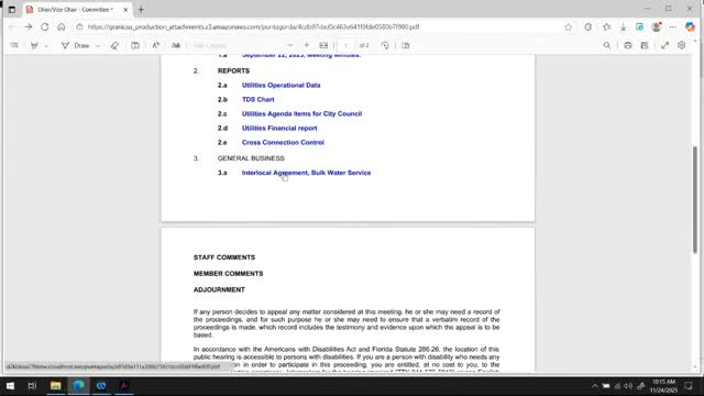 Utility board recommends council consider interlocal agreement to serve Jones Loop corridor; recommendation passes 3–1