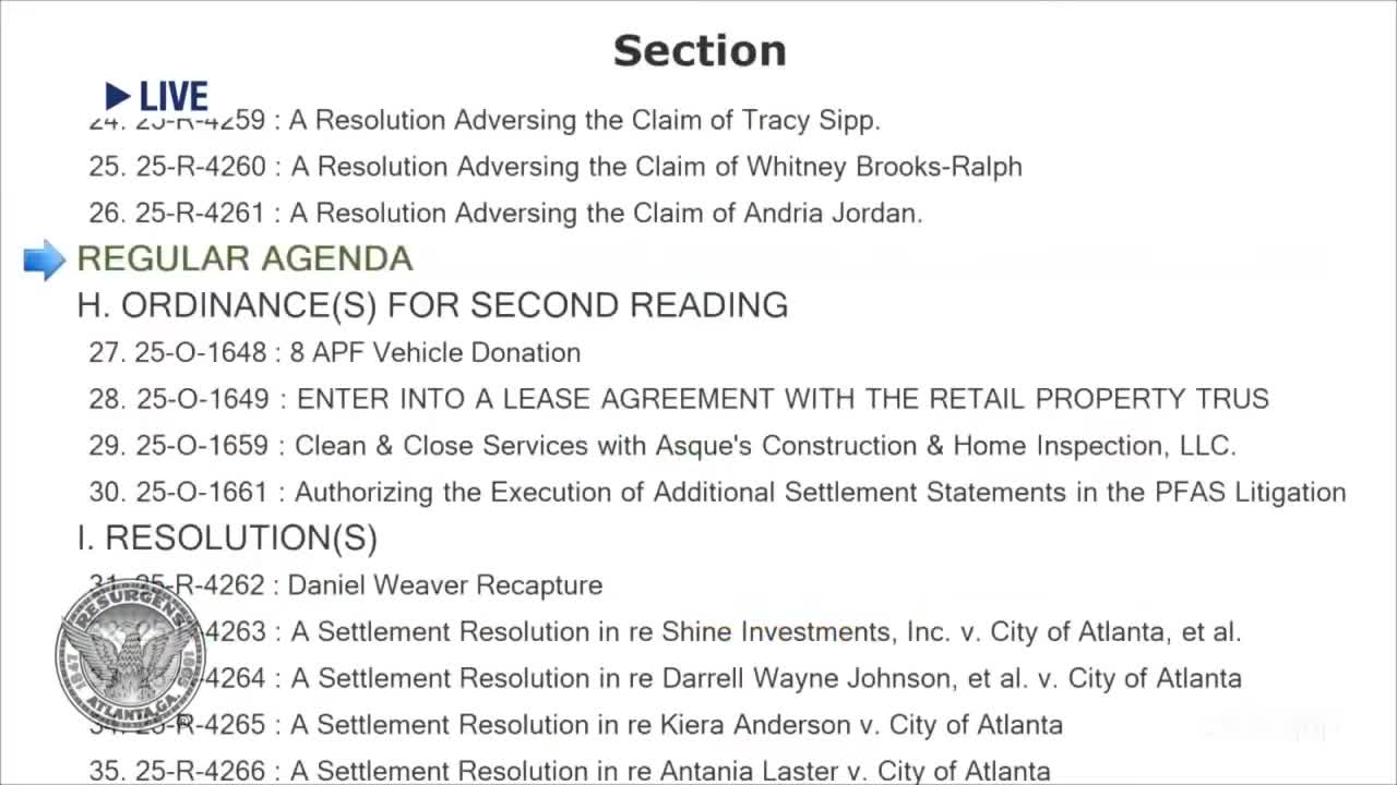 Atlanta committee approves vehicle donation, Lenox Mall lease, contract extension and multiple settlements